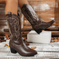 High Heel White Western Cowboy Knight Boots