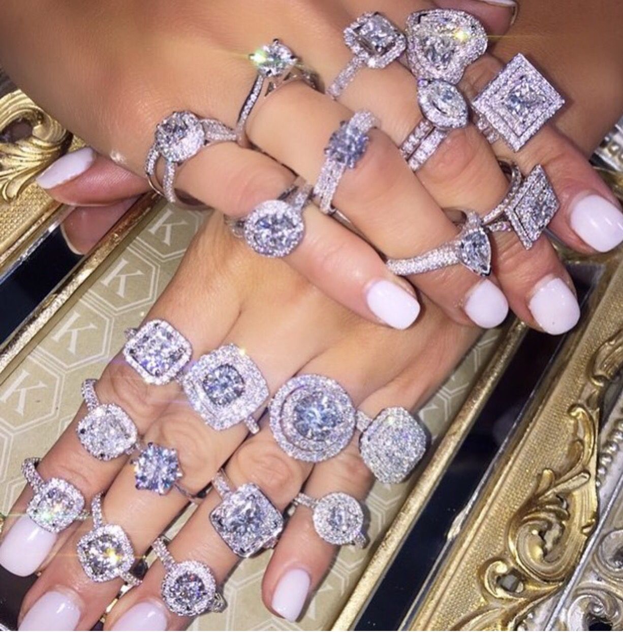 Luxury diamond rings elegantly worn on fingers,  YelloPaw fine jewellery collection.