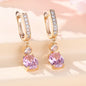 Micro Inlaid White Diamond Zircon Earrings Super Bright Simple Fashion Women
