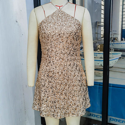Sexy Backless Sequin Sling Women's Dress